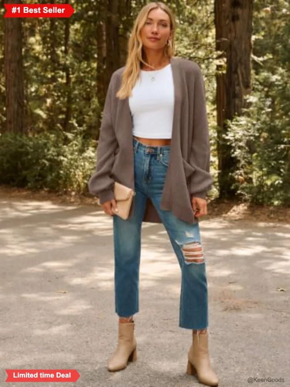 Oversized Soft Knit Cardigan Sweater with Pockets Long Sleeve